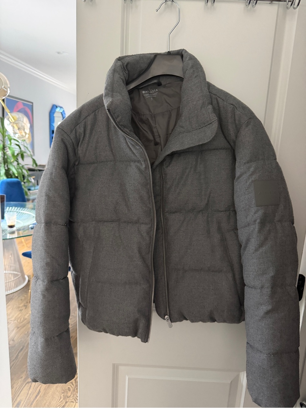 Athleta Gray Quilted Puffer Jacket